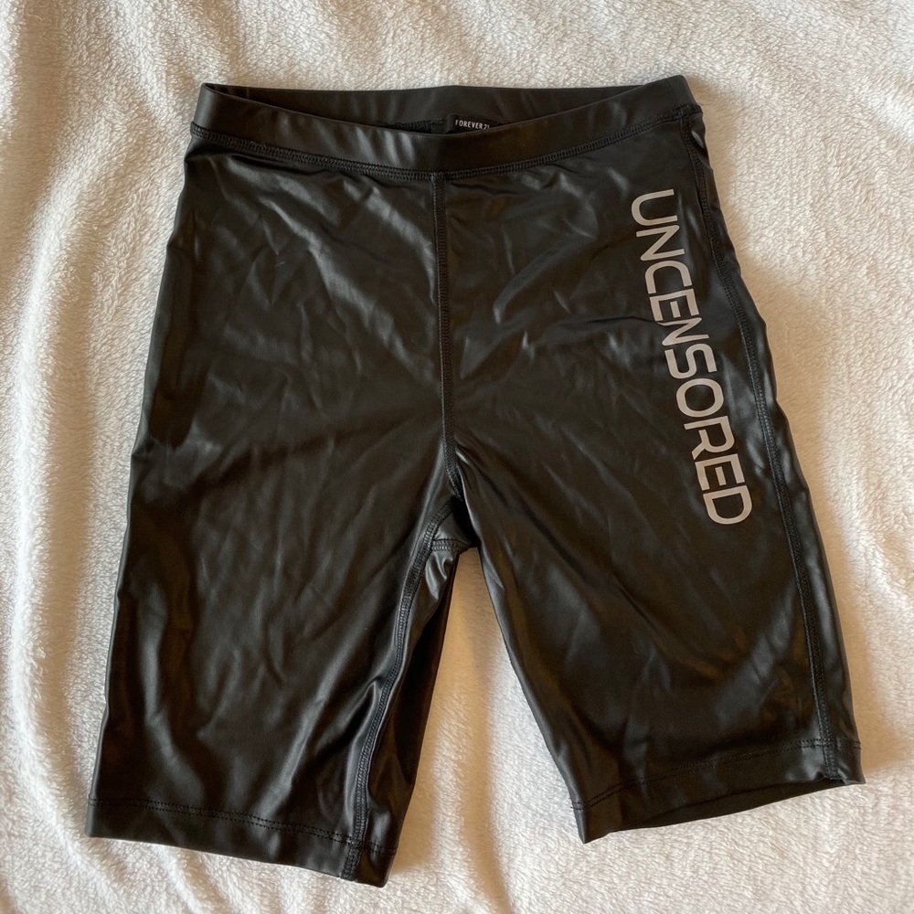 Biker pleather shorts